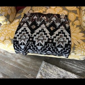 Black/gold/silver sequined skirt